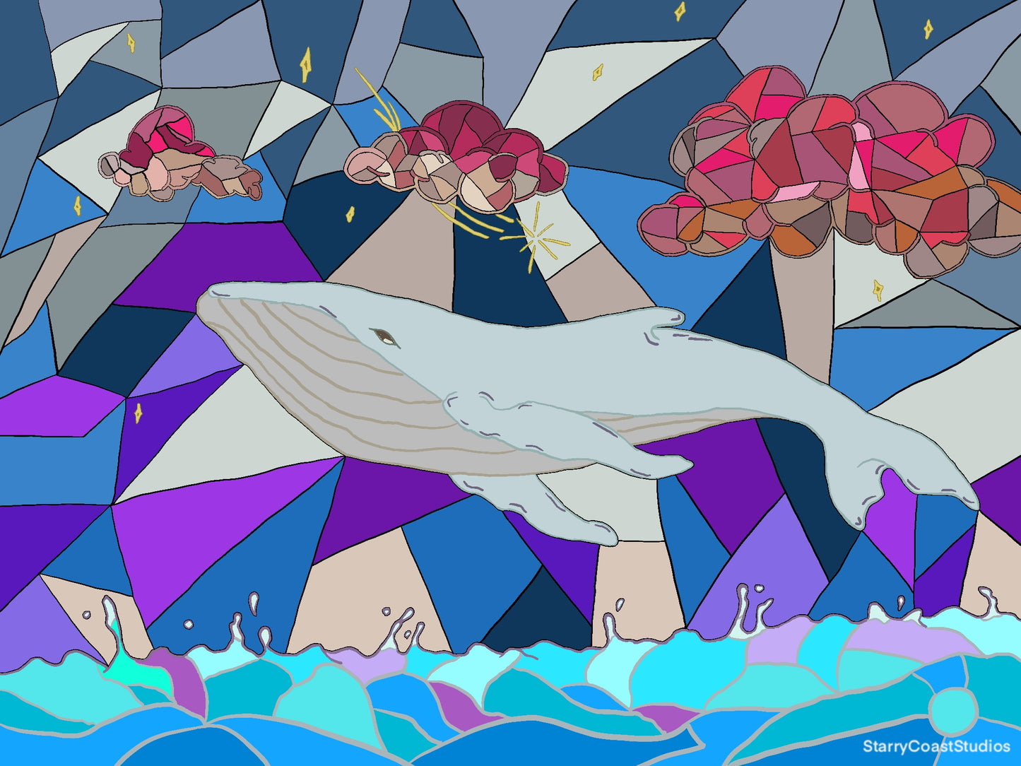 Floating Whale Print