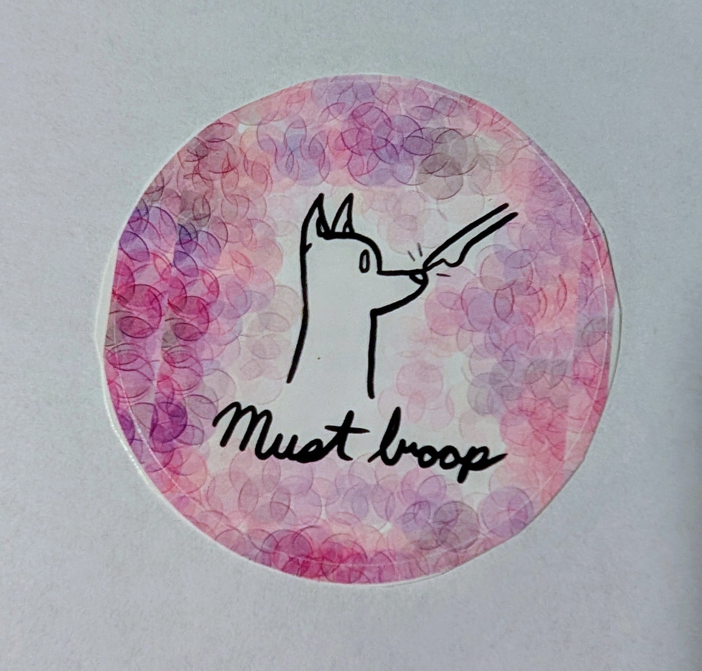 "Must Boop" Round Sticker 2.5"